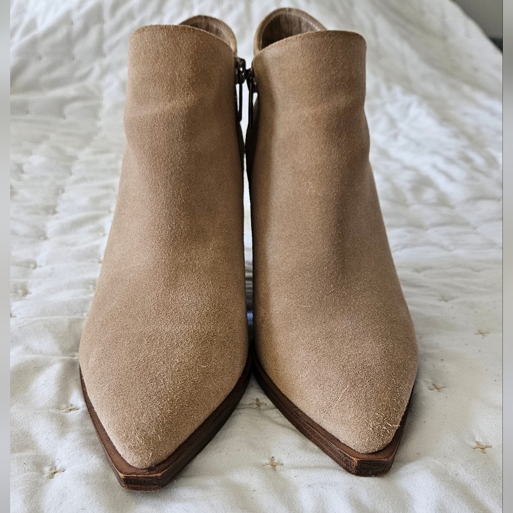 Light Tan Suede Booties - Picture 2 of 4